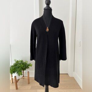EILEEN FISHER Long Tencel Cardigan Open Front 3/4 Sleeve Basic Lagenlook Layer